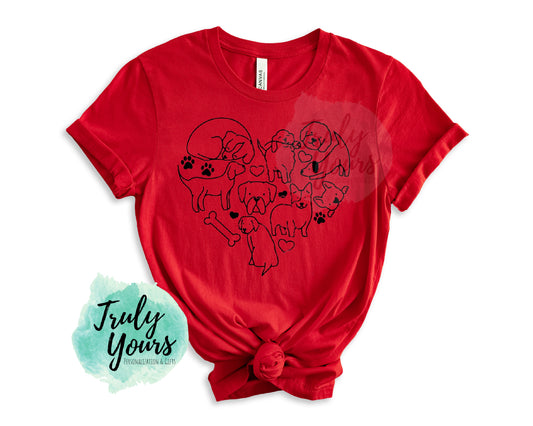 Dog Heart Valentines T-shirt | Valentine's Shirt