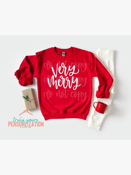 - Very Merry (white) Christmas Sweatshirt -