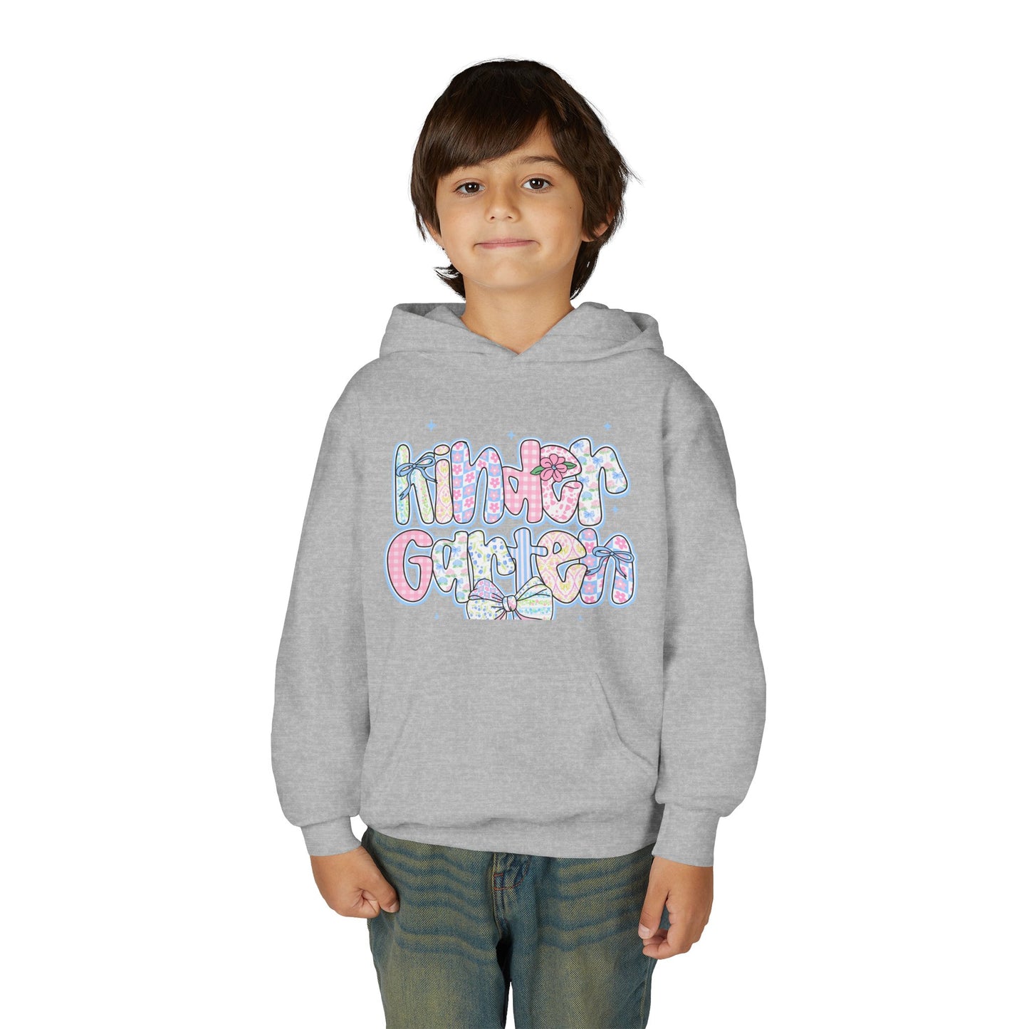 Kindergarten Girls Back to School Hoodie | Youth Sweatshirt | First Day of School Gift | Pastel Floral Kinder Hoodie