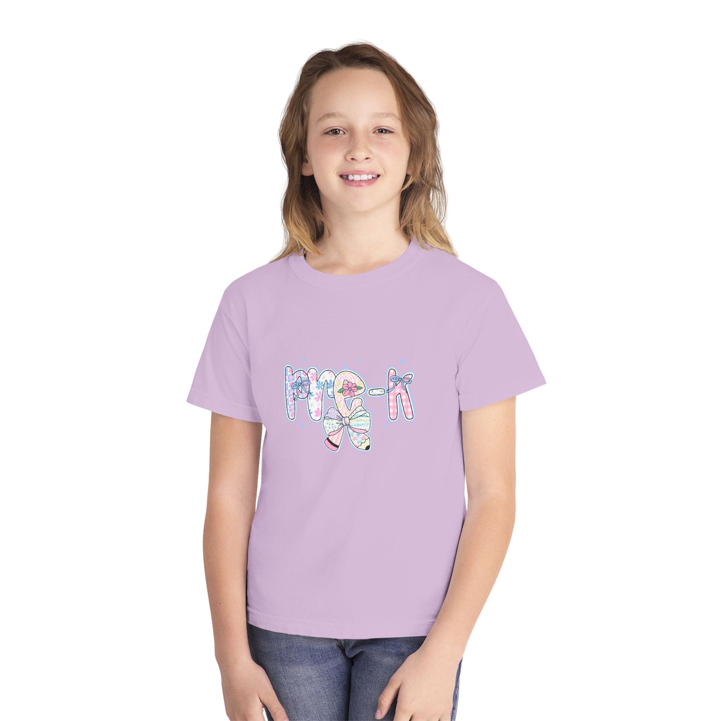 Pre-K Girls Back to School Shirt | Pastel Floral First Day of School Tee | Comfort Colors Youth T-Shirt