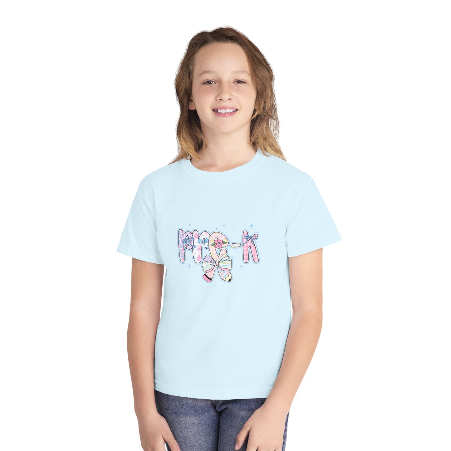 Pre-K Girls Back to School Shirt | Pastel Floral First Day of School Tee | Comfort Colors Youth T-Shirt