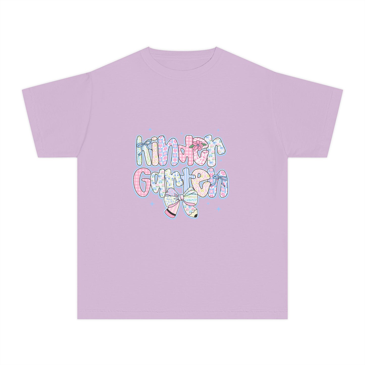 Kindergarten Girls Back to School Shirt | Pastel Floral First Day of School Tee | Comfort Colors Youth T-Shirt