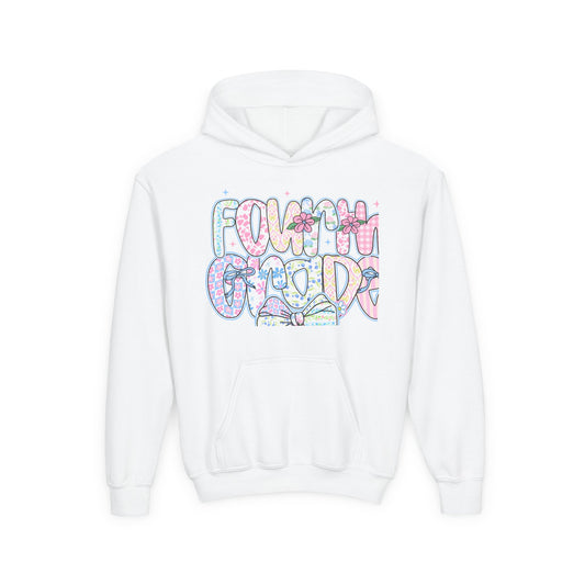 4th Grade Girls Back to School Hoodie | Youth Sweatshirt | Back to School Gift for Girls | Pastel Floral Fourth Grade Hoodie