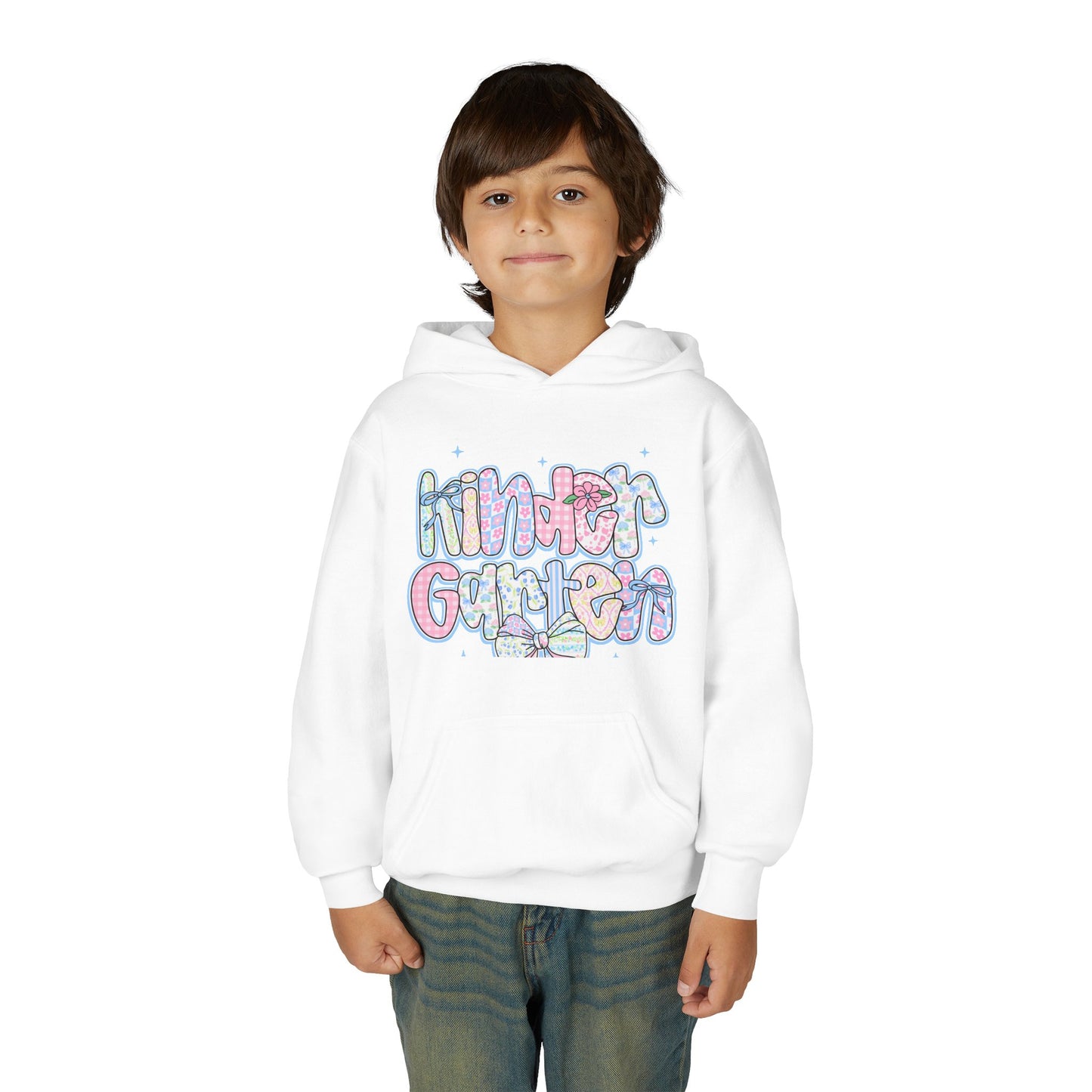 Kindergarten Girls Back to School Hoodie | Youth Sweatshirt | First Day of School Gift | Pastel Floral Kinder Hoodie