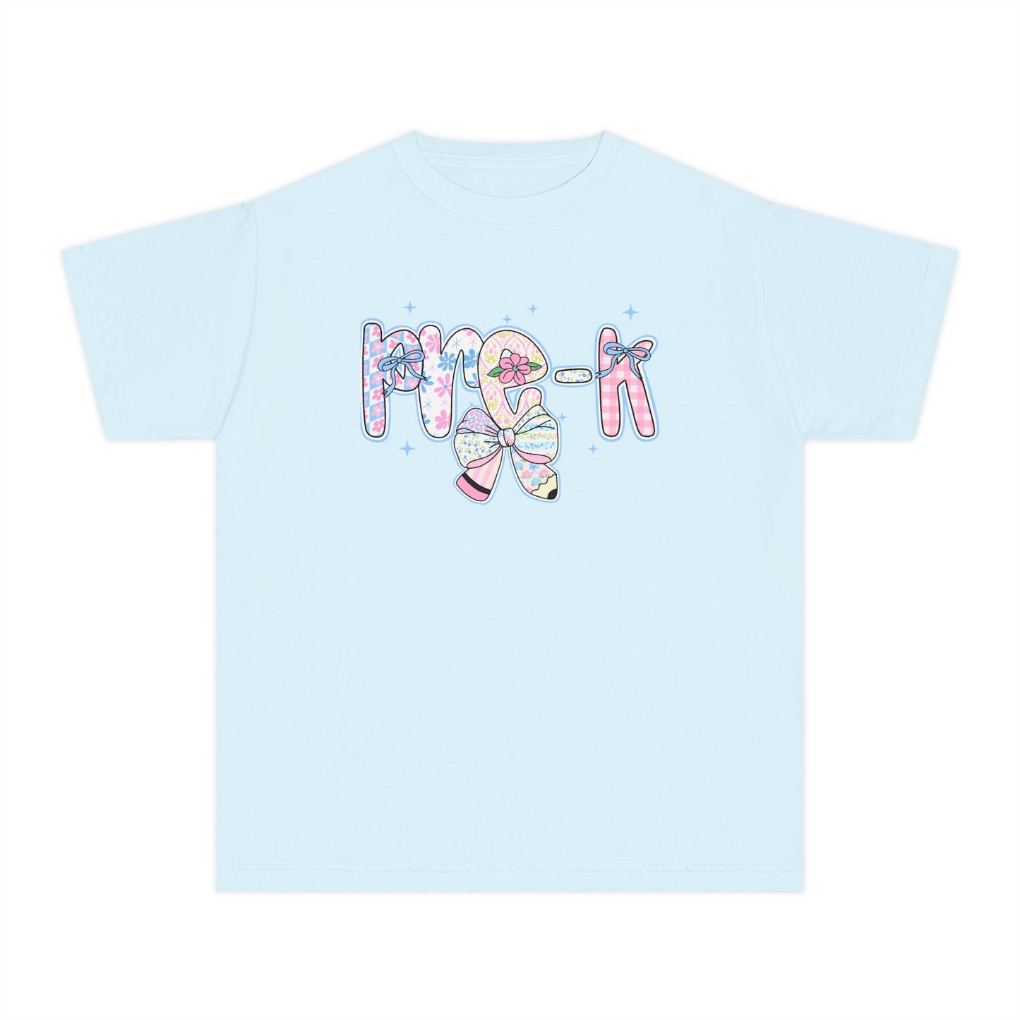 Pre-K Girls Back to School Shirt | Comfort Colors Youth Tee | First Day of School Gift | Pastel Floral PreK Shirt