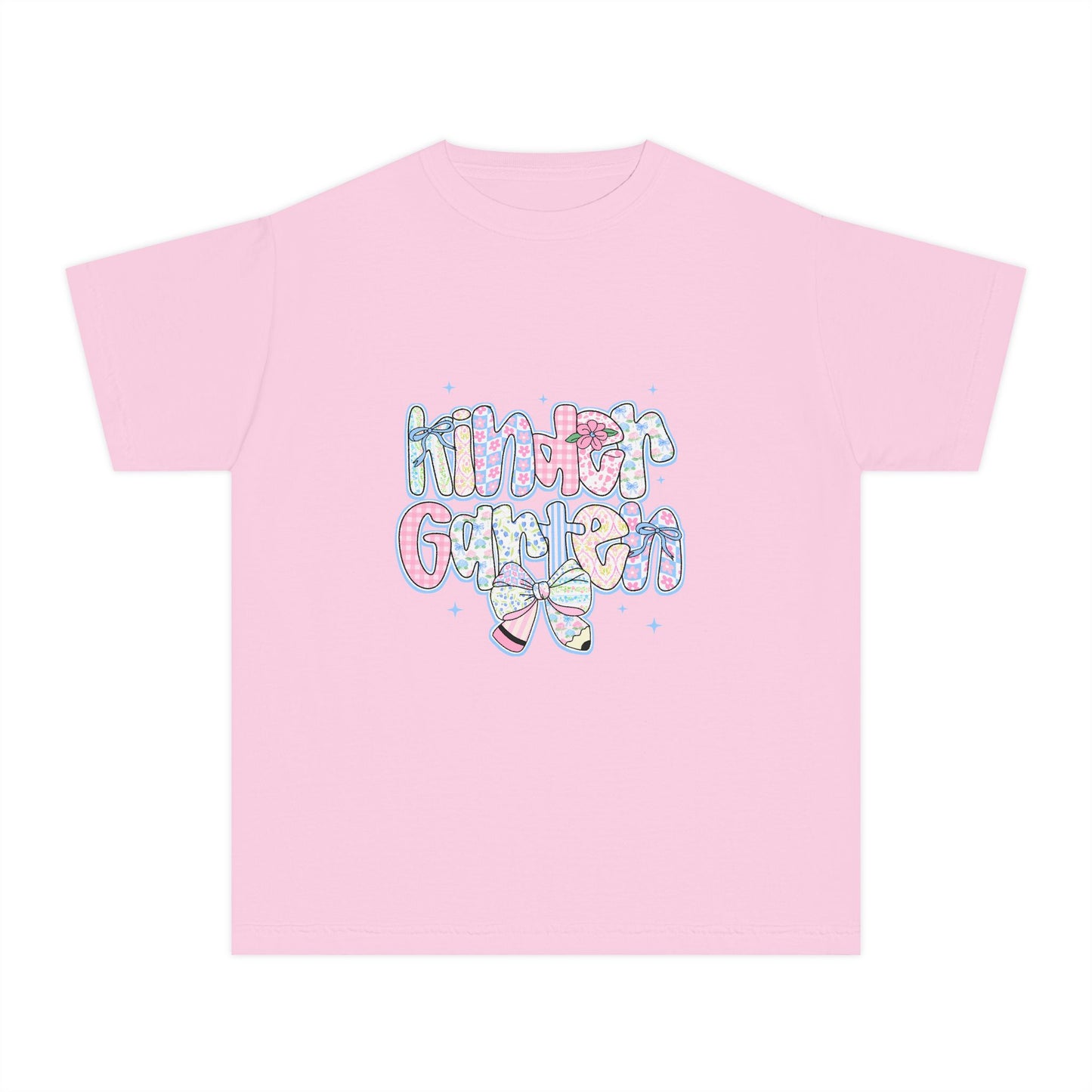 Kindergarten Girls Back to School Shirt | Pastel Floral First Day of School Tee | Comfort Colors Youth T-Shirt