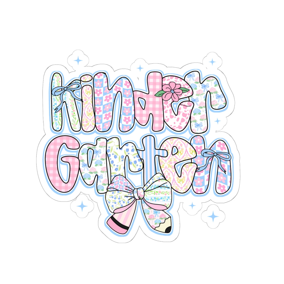 Kindergarten Girls Back to School Sticker | Kiss-Cut Sticker | First Day of School Gift | Pastel Floral Kinder Sticker