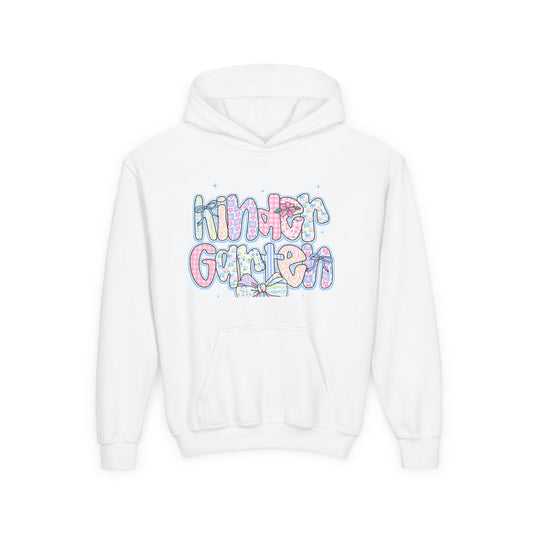 Kindergarten Girls Back to School Hoodie | Youth Sweatshirt | First Day of School Gift | Pastel Floral Kinder Hoodie