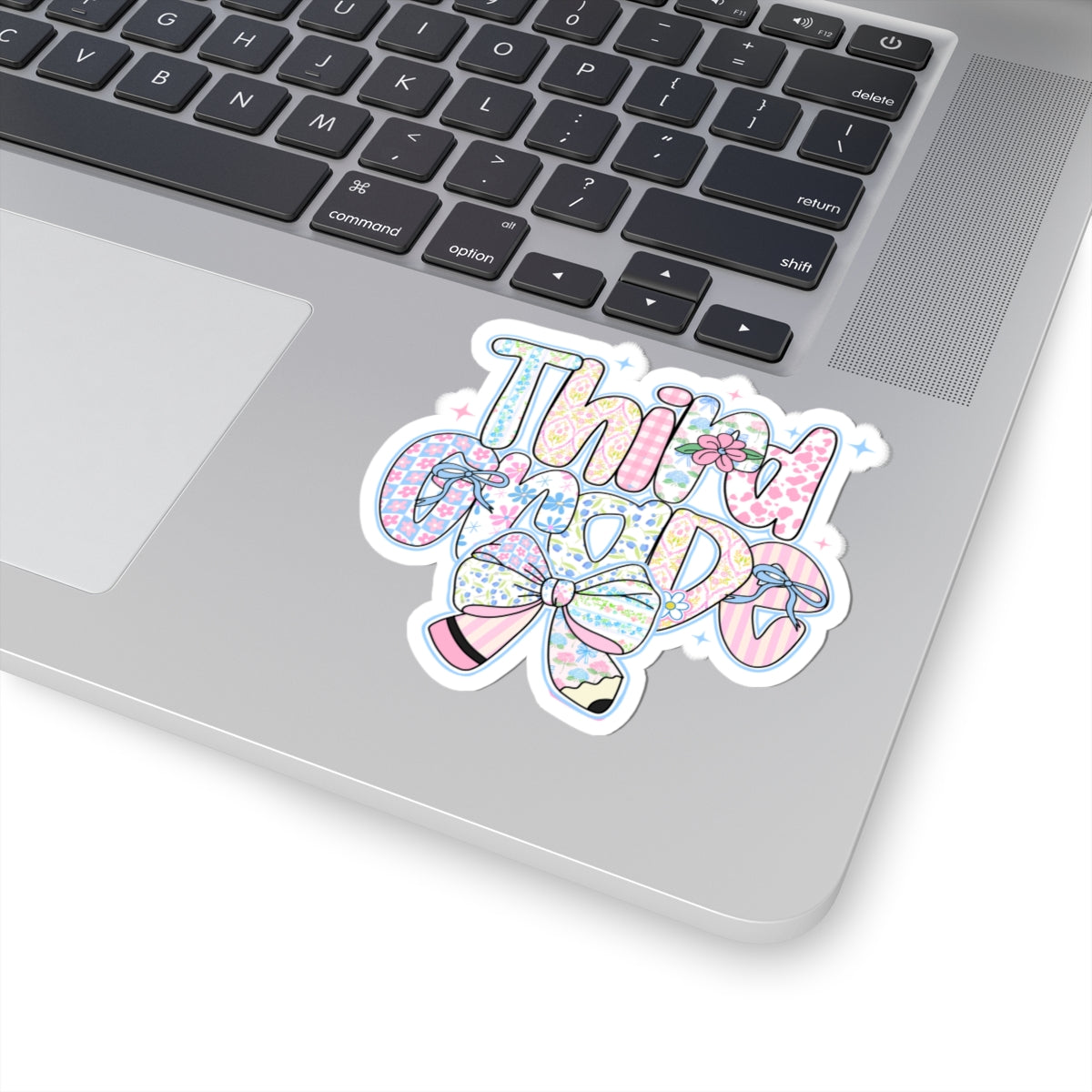 3rd Grade Girls Back to School Sticker | Kiss-Cut Sticker | Back to School Gift for Girls | Pastel Floral Third Grade Sticker