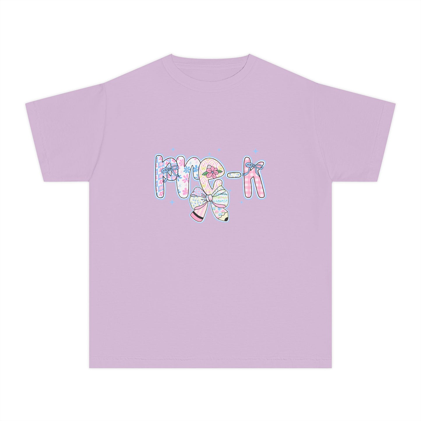Pre-K Girls Back to School Shirt | Pastel Floral First Day of School Tee | Comfort Colors Youth T-Shirt