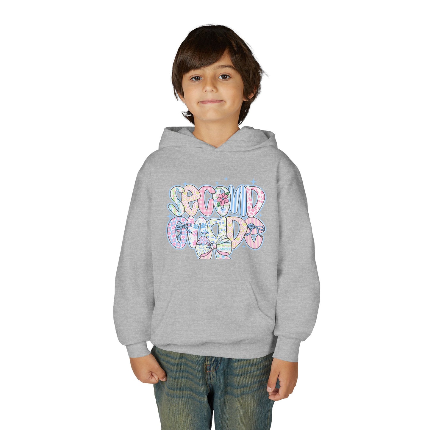2nd Grade Girls Back to School Hoodie | Youth Sweatshirt | Back to School Gift for Girls | Pastel Floral Second Grade Hoodie
