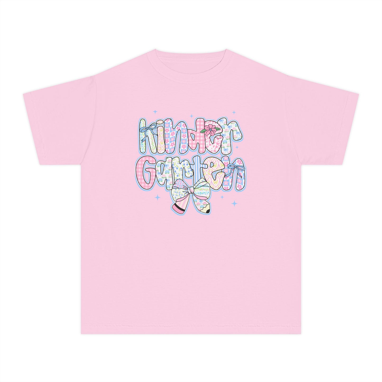 Kindergarten Girls Back to School Shirt | Comfort Colors Youth Tee | First Day of School Gift | Pastel Floral Kinder Shirt