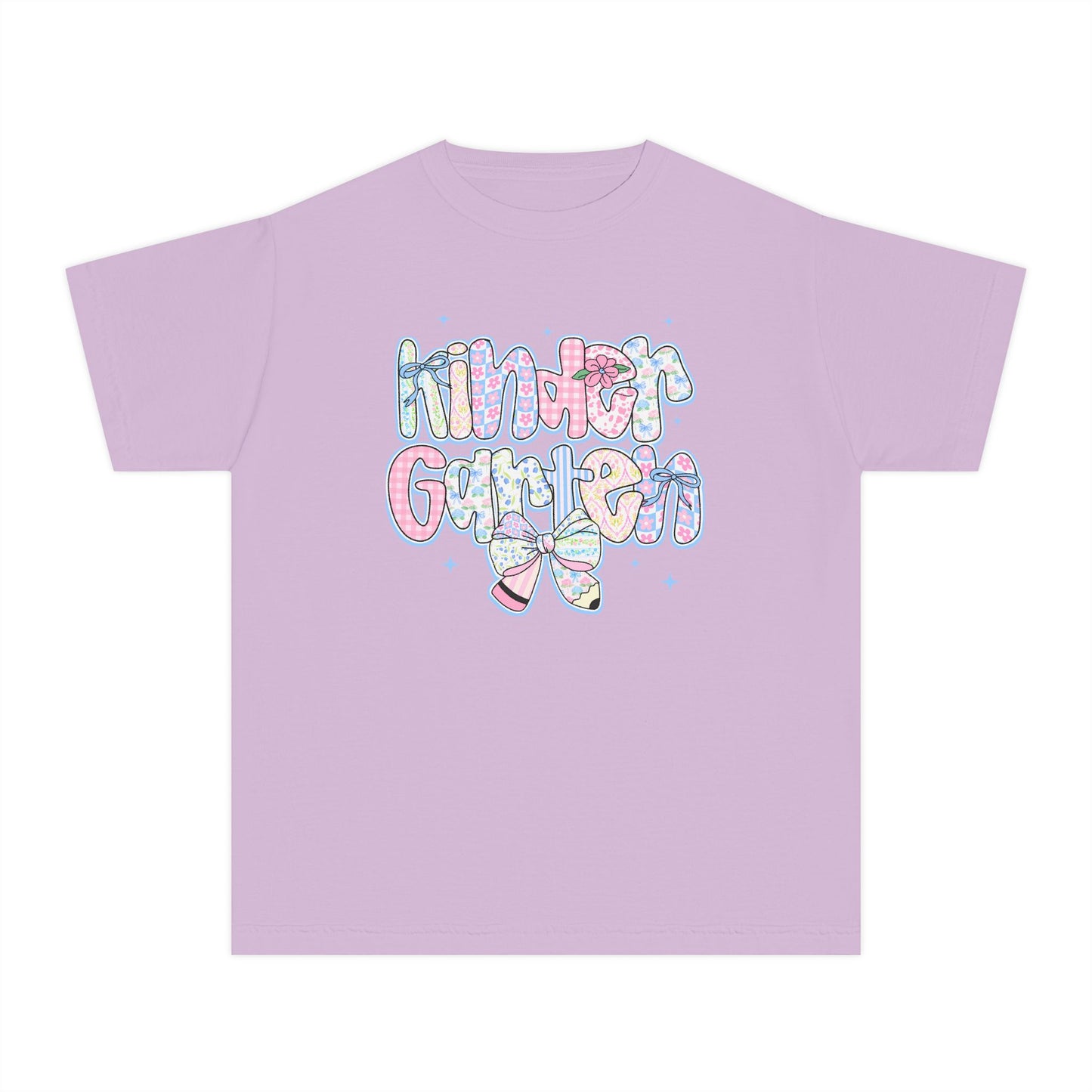 Kindergarten Girls Back to School Shirt | Comfort Colors Youth Tee | First Day of School Gift | Pastel Floral Kinder Shirt