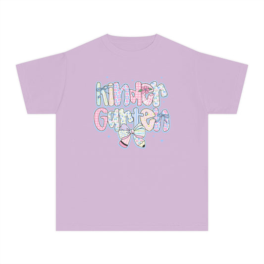 Kindergarten Girls Back to School Shirt | Comfort Colors Youth Tee | First Day of School Gift | Pastel Floral Kinder Shirt