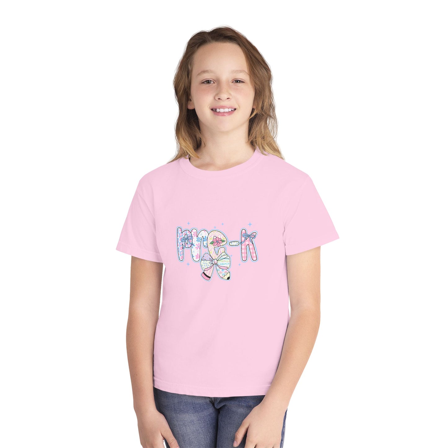 Pre-K Girls Back to School Shirt | Pastel Floral First Day of School Tee | Comfort Colors Youth T-Shirt