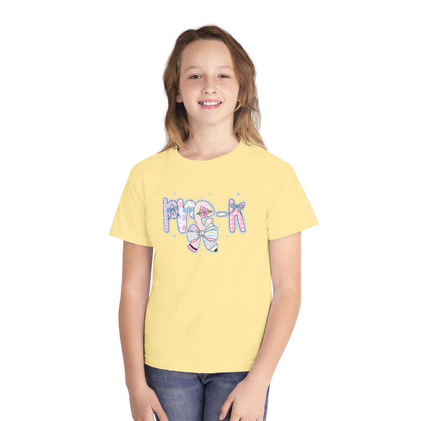 Pre-K Girls Back to School Shirt | Comfort Colors Youth Tee | First Day of School Gift | Pastel Floral PreK Shirt