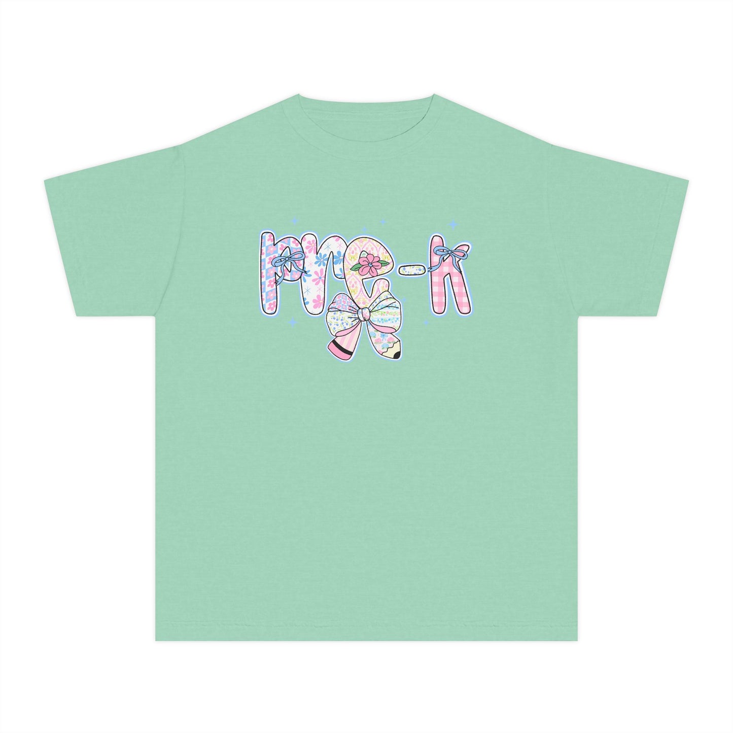 Pre-K Girls Back to School Shirt | Comfort Colors Youth Tee | First Day of School Gift | Pastel Floral PreK Shirt