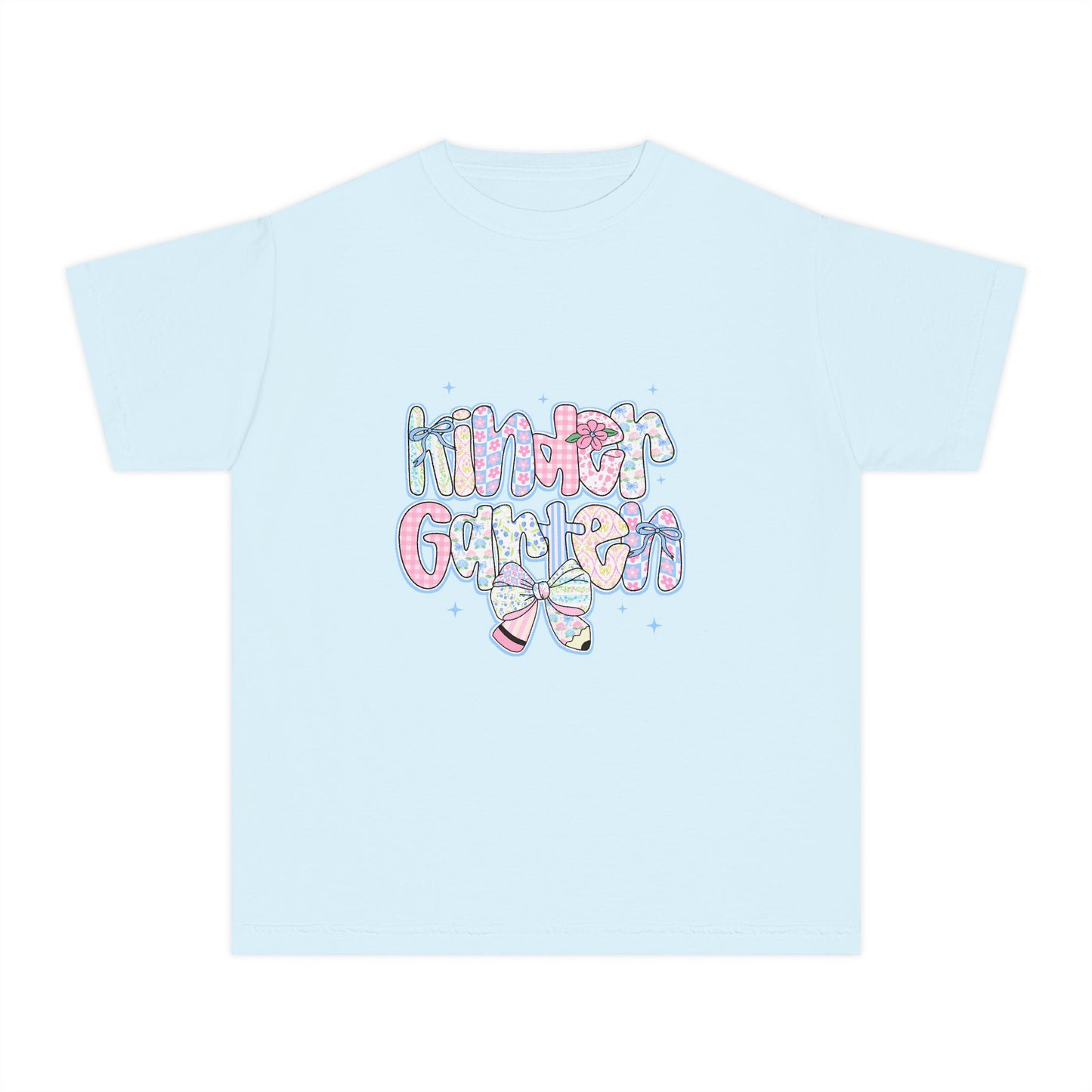 Kindergarten Girls Back to School Shirt | Pastel Floral First Day of School Tee | Comfort Colors Youth T-Shirt