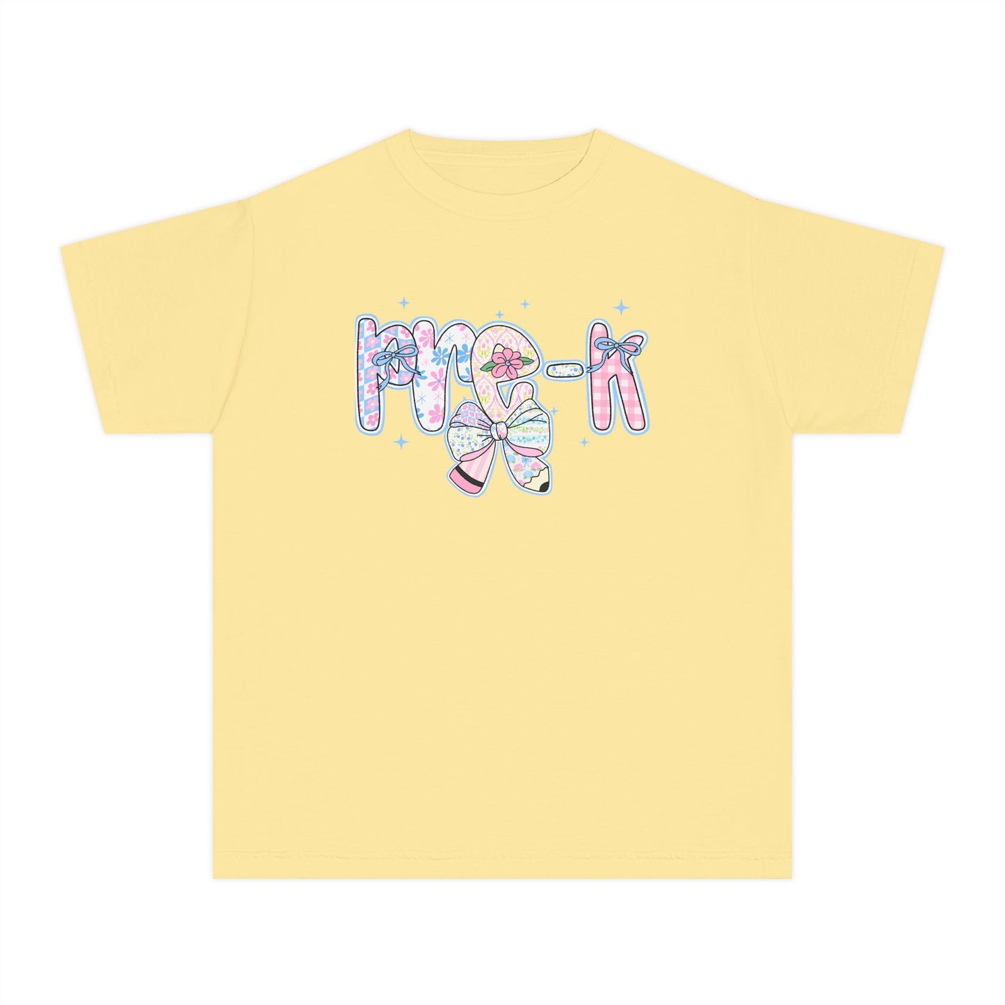 Pre-K Girls Back to School Shirt | Comfort Colors Youth Tee | First Day of School Gift | Pastel Floral PreK Shirt