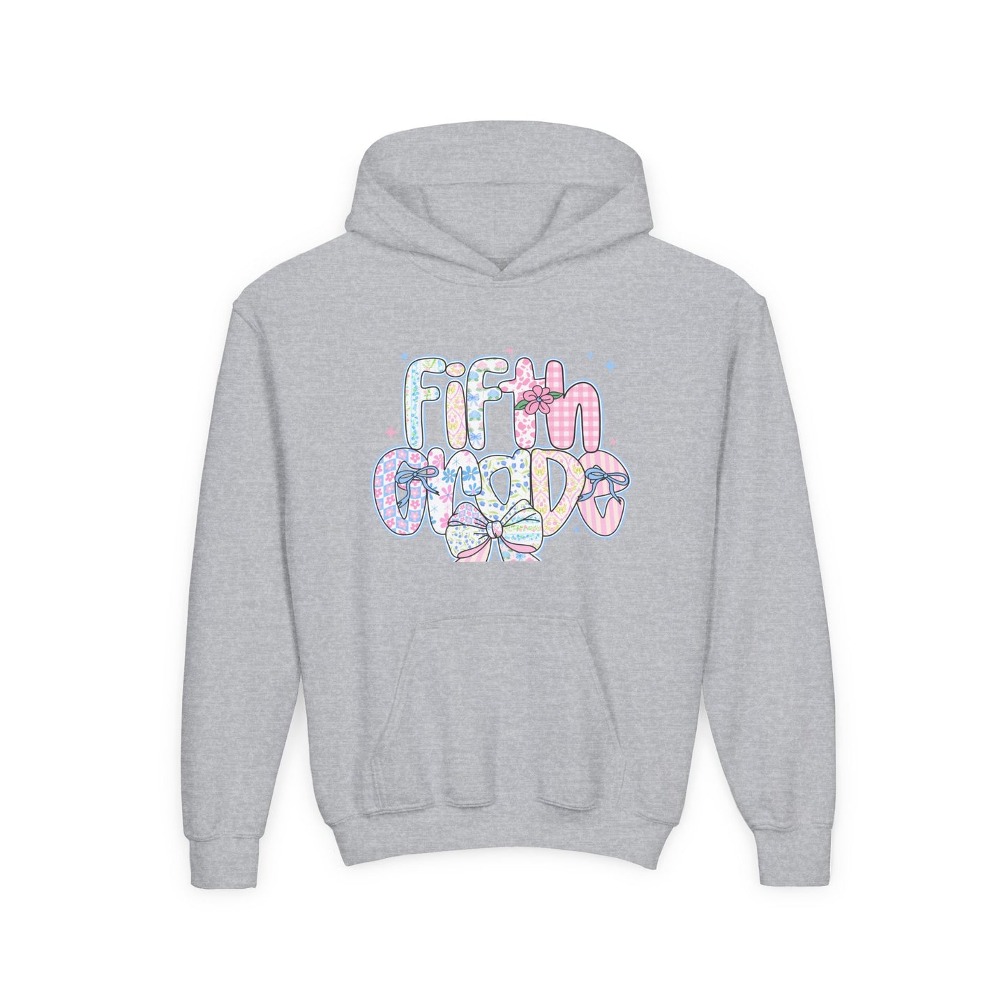5th Grade Girls Back to School Hoodie | Youth Sweatshirt | Last Day of Elementary Gift | Pastel Floral Fifth Grade Hoodie