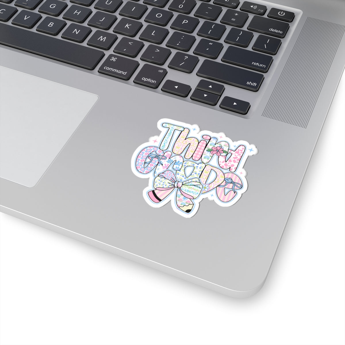 3rd Grade Girls Back to School Sticker | Kiss-Cut Sticker | Back to School Gift for Girls | Pastel Floral Third Grade Sticker