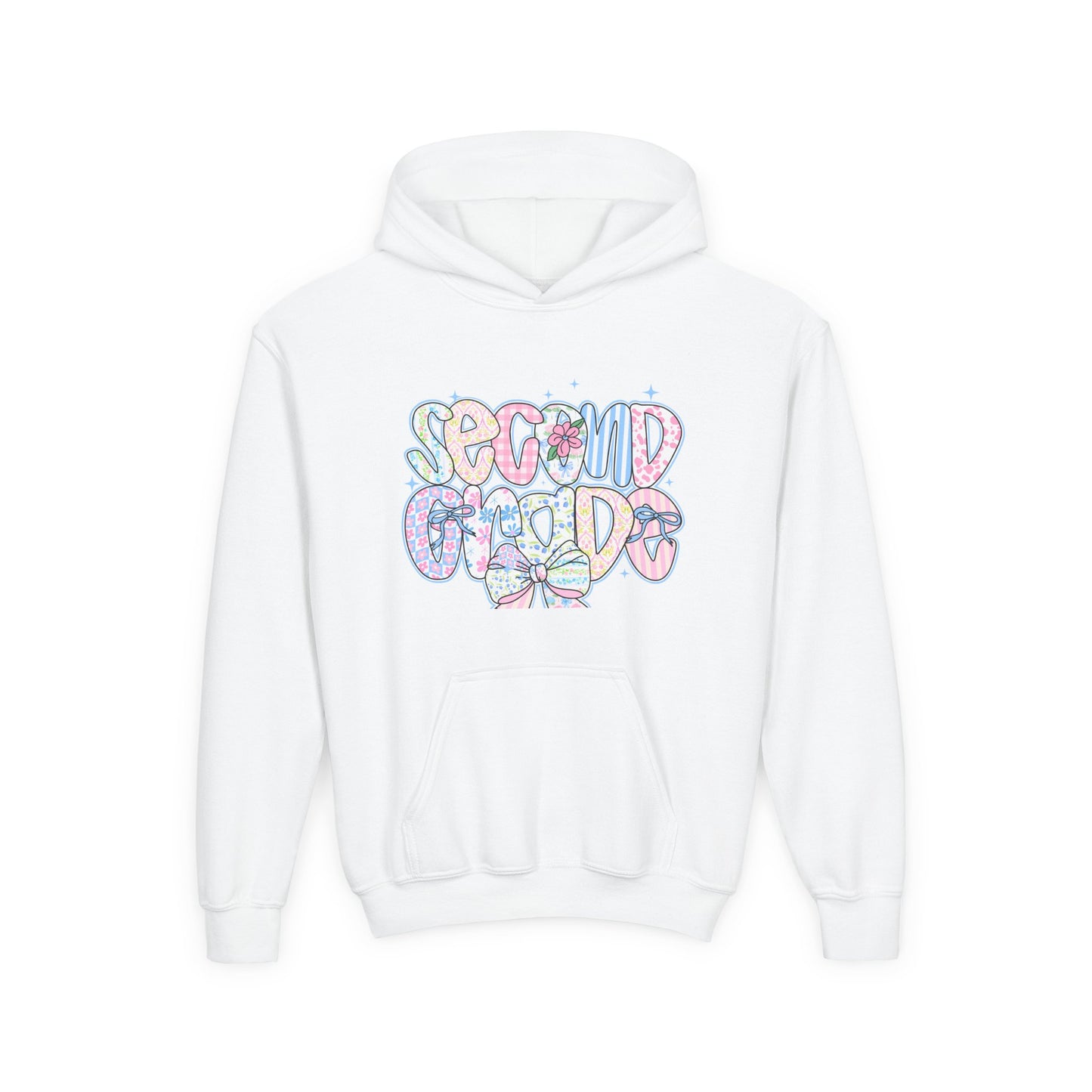 2nd Grade Girls Back to School Hoodie | Youth Sweatshirt | Back to School Gift for Girls | Pastel Floral Second Grade Hoodie