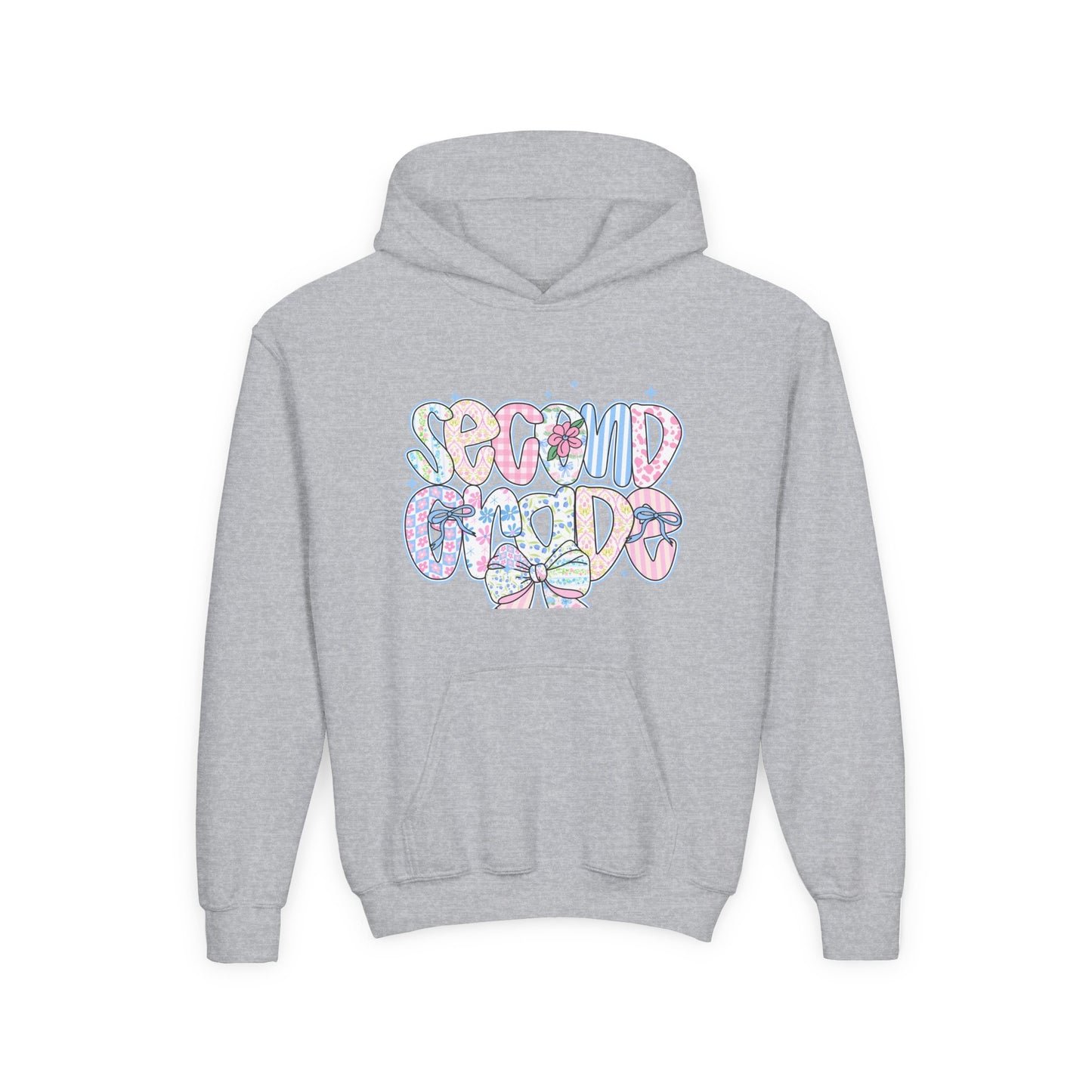 2nd Grade Girls Back to School Hoodie | Youth Sweatshirt | Back to School Gift for Girls | Pastel Floral Second Grade Hoodie
