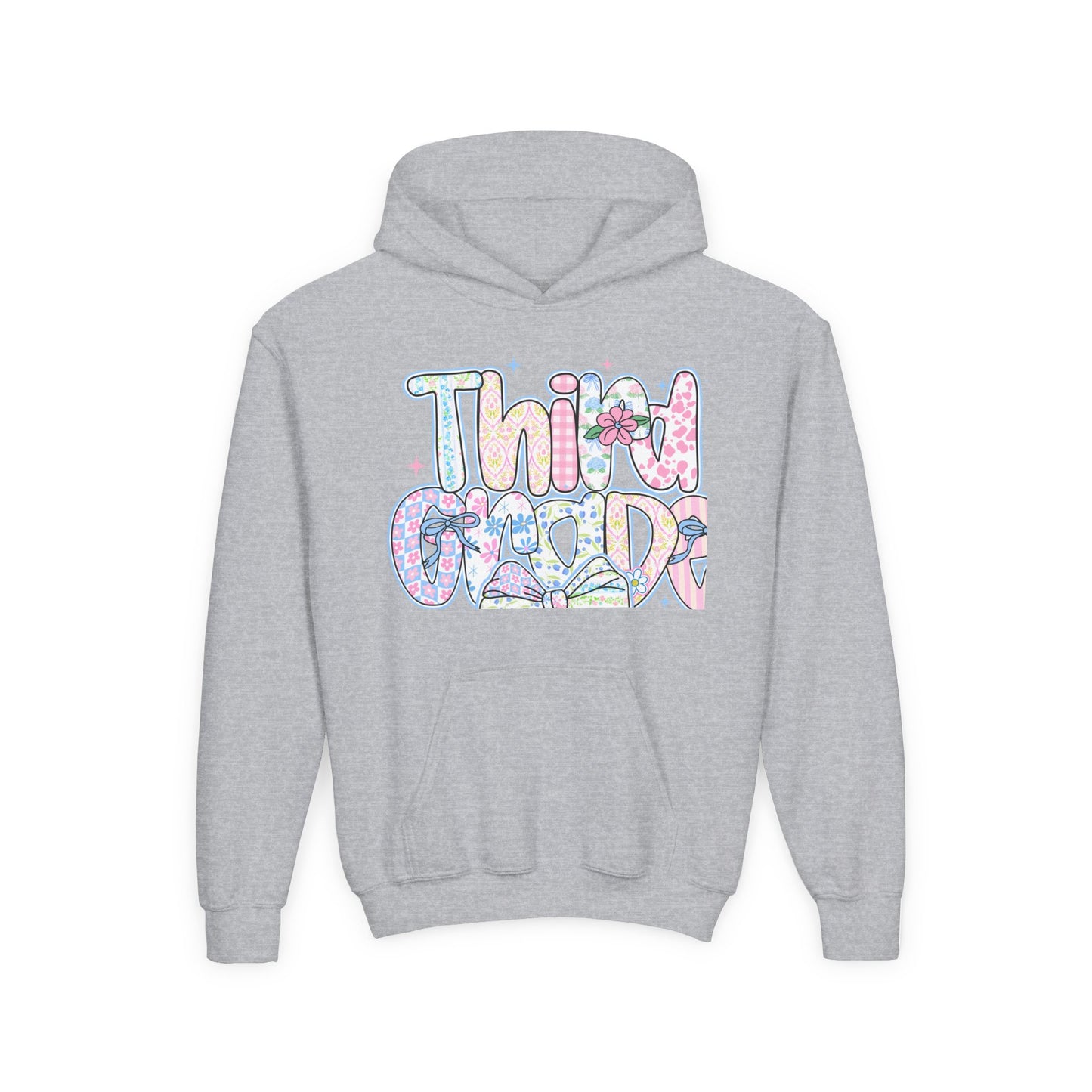 3rd Grade Girls Back to School Hoodie | Youth Sweatshirt | Back to School Gift for Girls | Pastel Floral Third Grade Hoodie