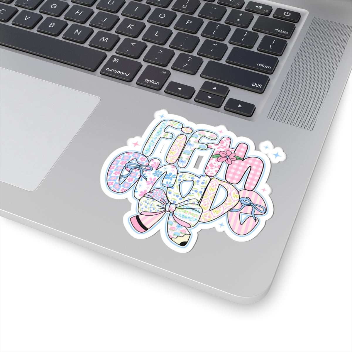 5th Grade Girls Back to School Sticker | Kiss-Cut Sticker | Last Day of Elementary Gift | Pastel Floral Fifth Grade Sticker