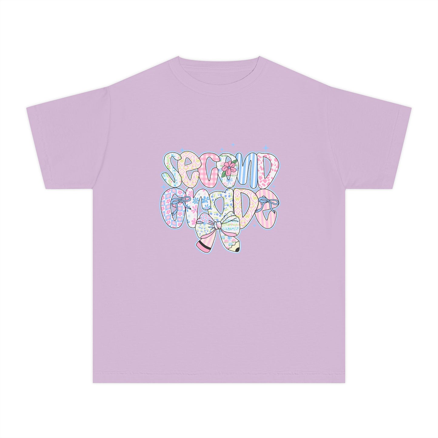 2nd Grade Girls Back to School Shirt | Pastel Floral Second Grade Tee | Comfort Colors Youth T-Shirt