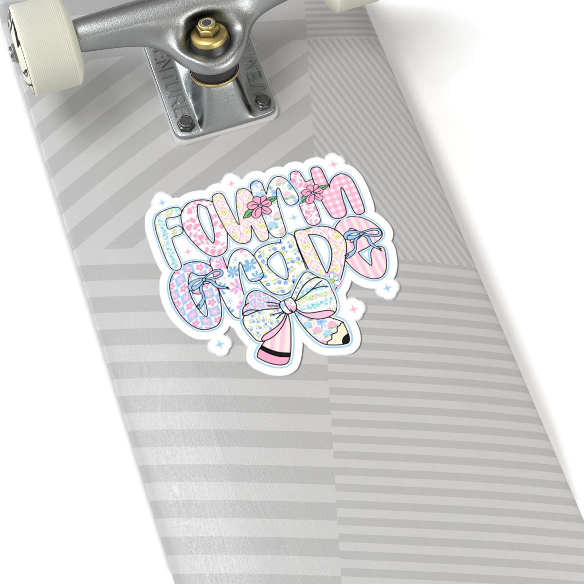 4th Grade Girls Back to School Sticker | Kiss-Cut Sticker | Back to School Gift for Girls | Pastel Floral Fourth Grade Sticker