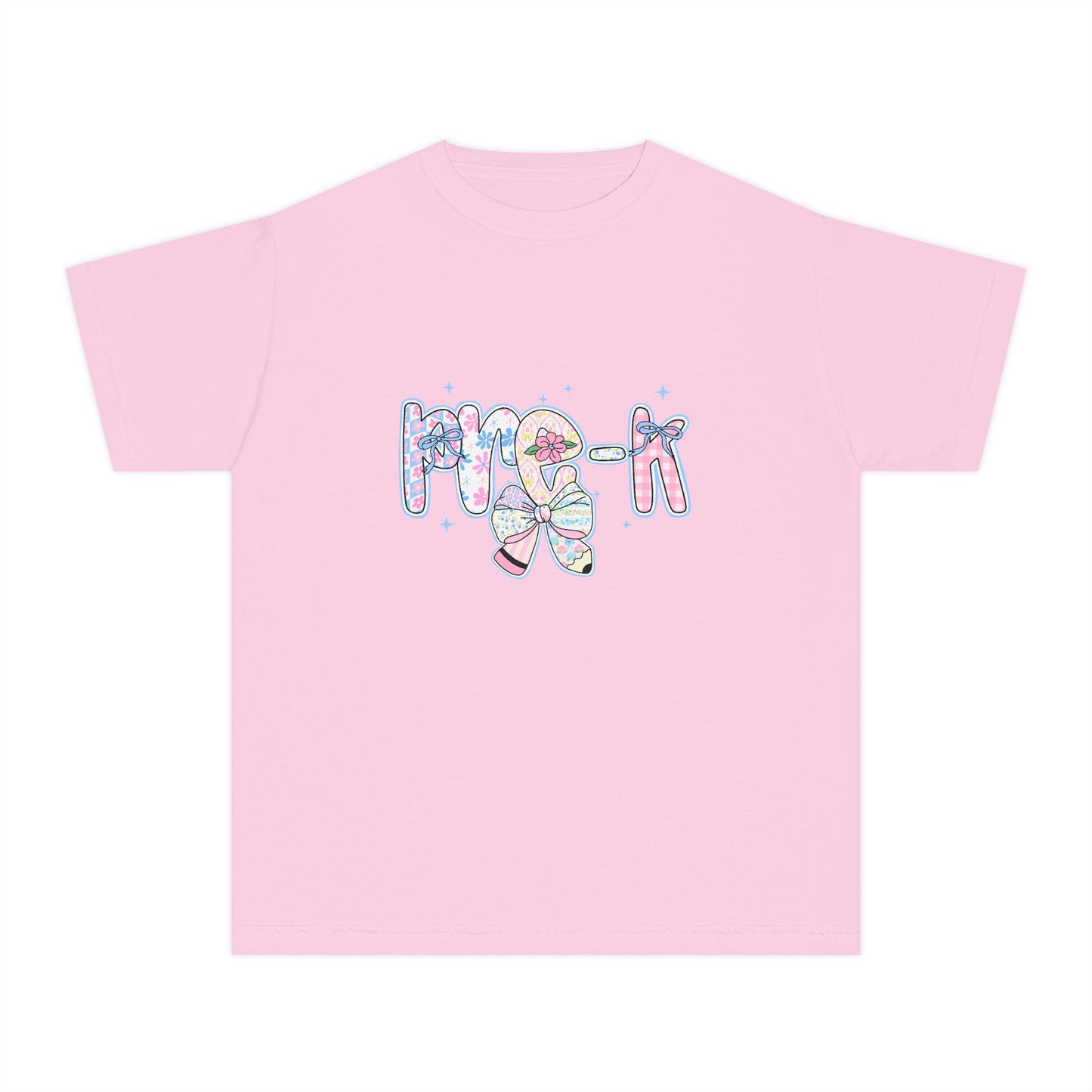 Pre-K Girls Back to School Shirt | Pastel Floral First Day of School Tee | Comfort Colors Youth T-Shirt