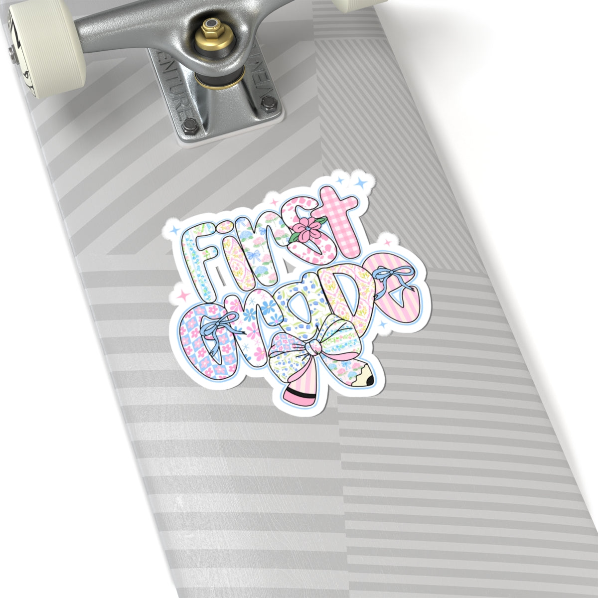 1st Grade Girls Back to School Sticker | Kiss-Cut Sticker | First Day of School Gift | Pastel Floral First Grade Sticker