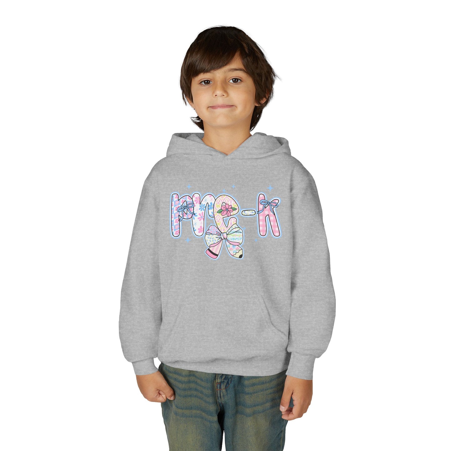 Pre-K Girls Back to School Hoodie | Youth Sweatshirt | First Day of School Gift | Pastel Floral PreK Hoodie