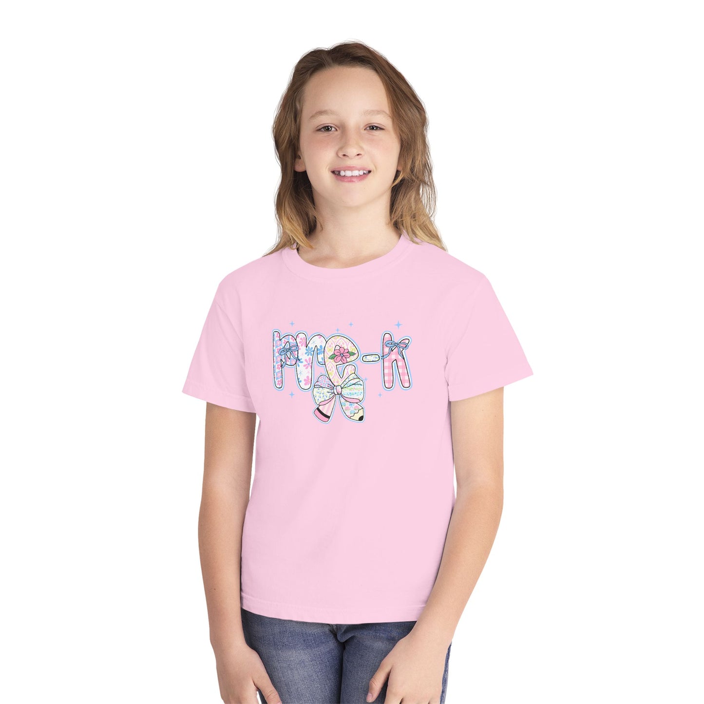 Pre-K Girls Back to School Shirt | Comfort Colors Youth Tee | First Day of School Gift | Pastel Floral PreK Shirt