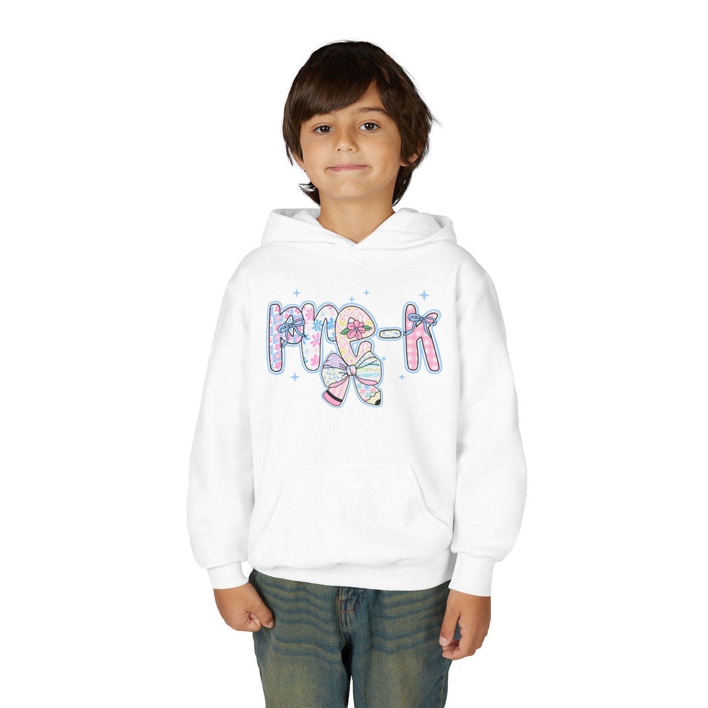 Pre-K Girls Back to School Hoodie | Youth Sweatshirt | First Day of School Gift | Pastel Floral PreK Hoodie