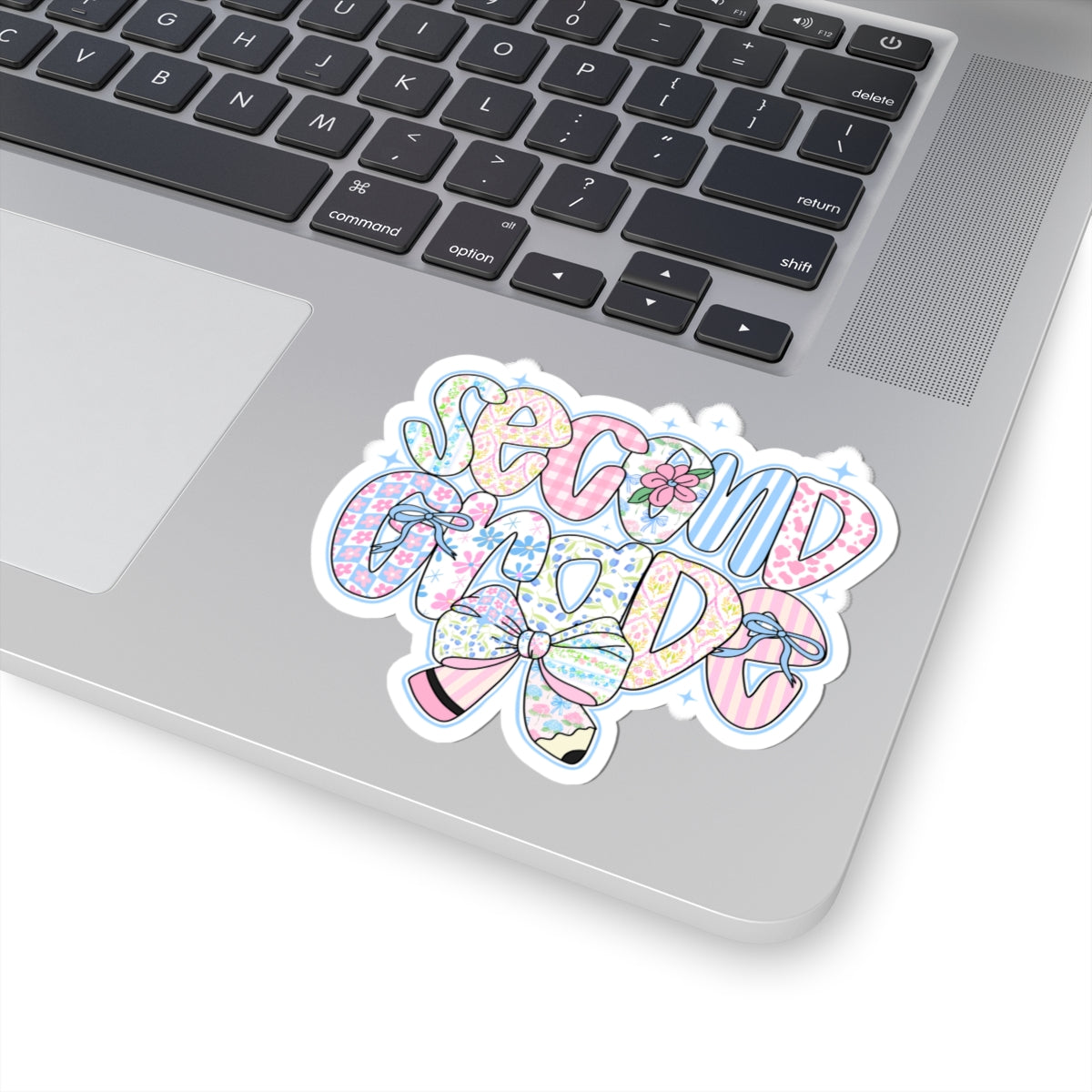 2nd Grade Girls Back to School Sticker | Kiss-Cut Sticker | Back to School Gift for Girls | Pastel Floral Second Grade Sticker