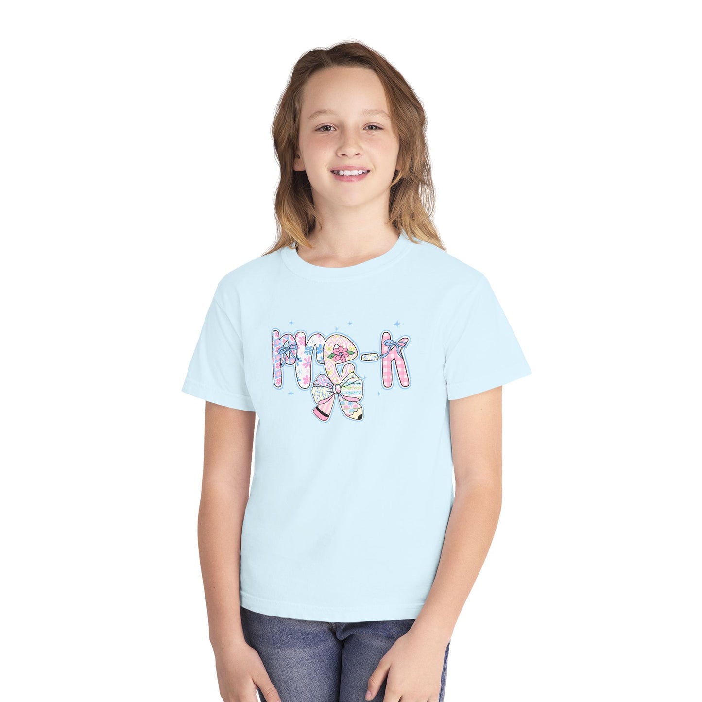 Pre-K Girls Back to School Shirt | Comfort Colors Youth Tee | First Day of School Gift | Pastel Floral PreK Shirt