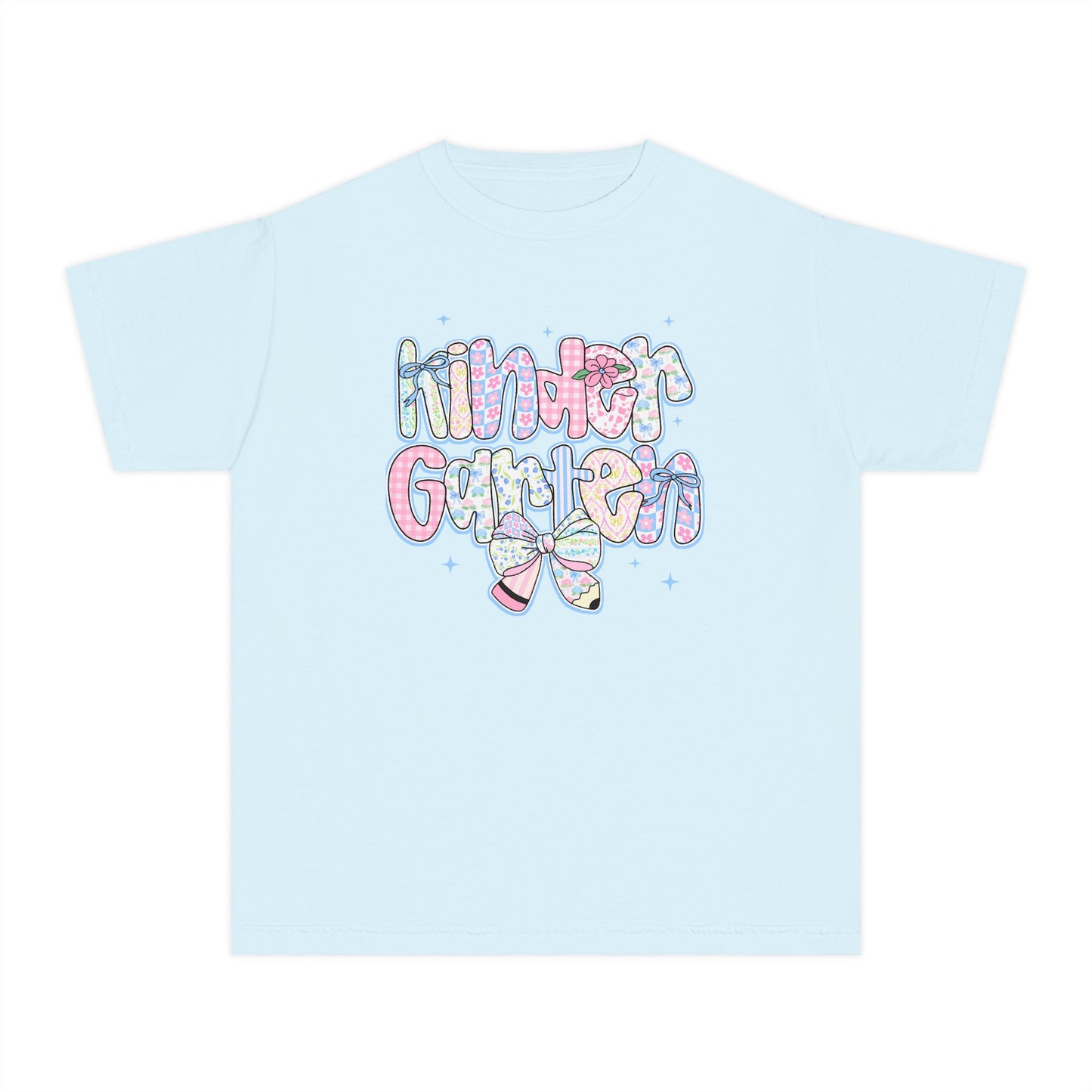 Kindergarten Girls Back to School Shirt | Comfort Colors Youth Tee | First Day of School Gift | Pastel Floral Kinder Shirt