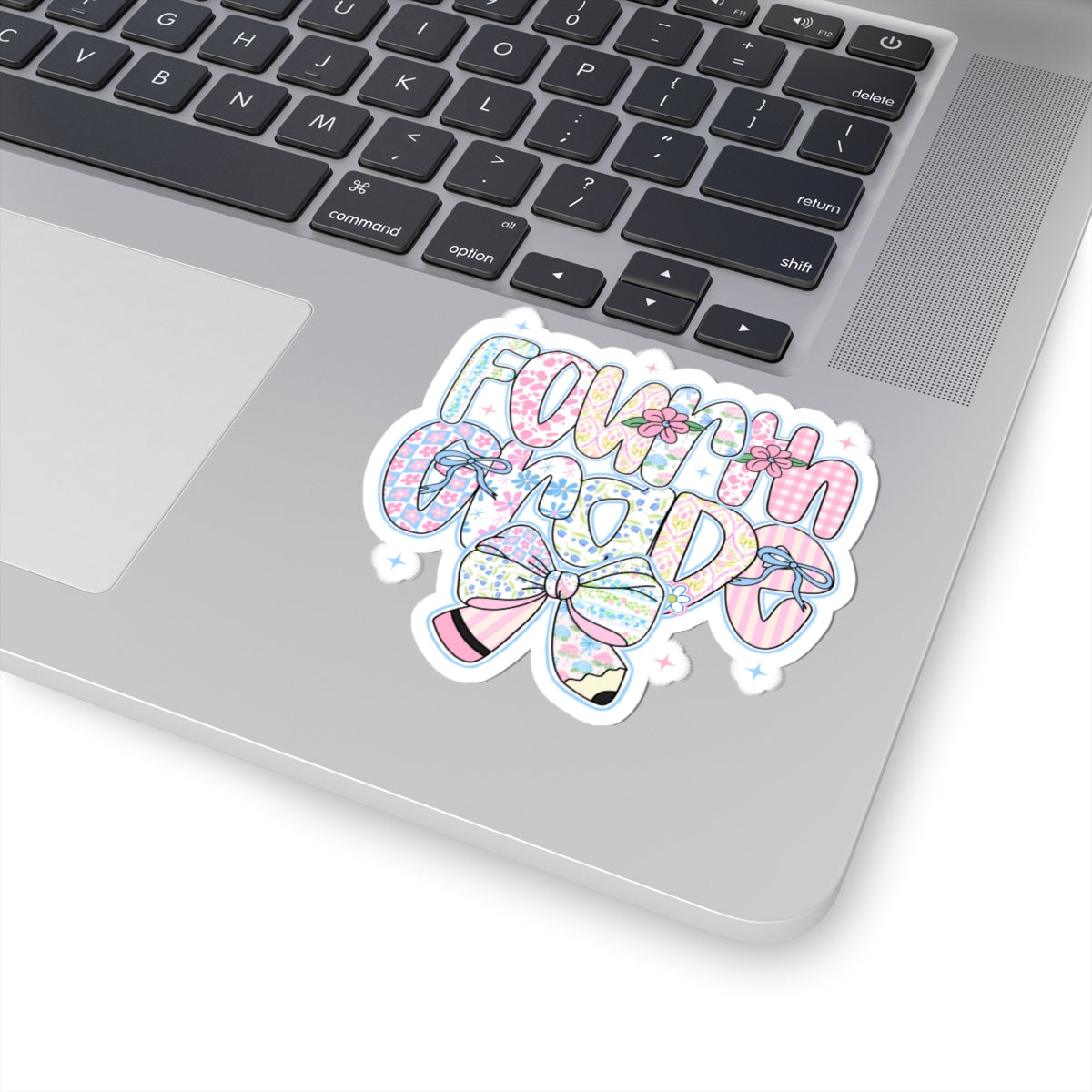 4th Grade Girls Back to School Sticker | Kiss-Cut Sticker | Back to School Gift for Girls | Pastel Floral Fourth Grade Sticker