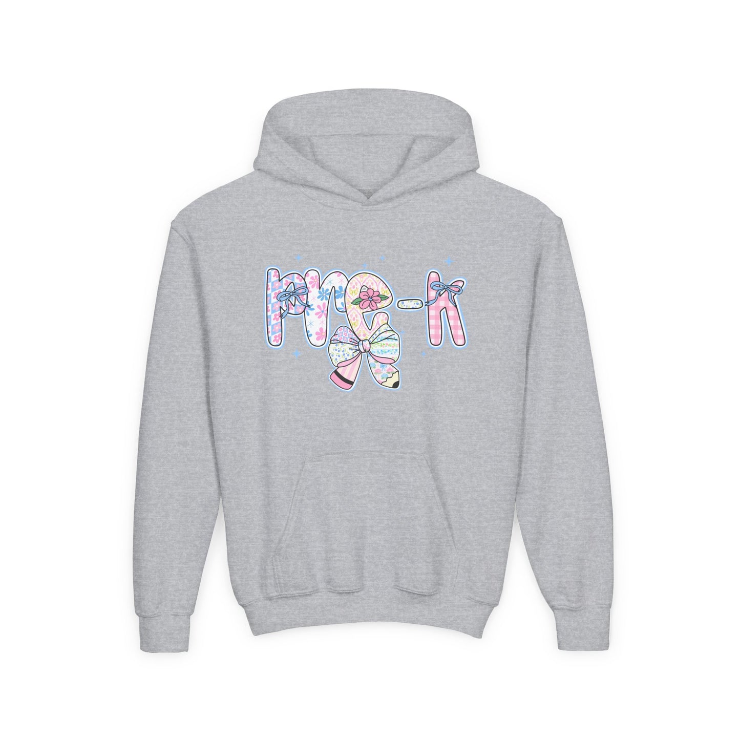 Pre-K Girls Back to School Hoodie | Youth Sweatshirt | First Day of School Gift | Pastel Floral PreK Hoodie