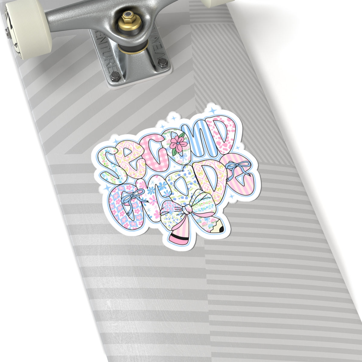 2nd Grade Girls Back to School Sticker | Kiss-Cut Sticker | Back to School Gift for Girls | Pastel Floral Second Grade Sticker