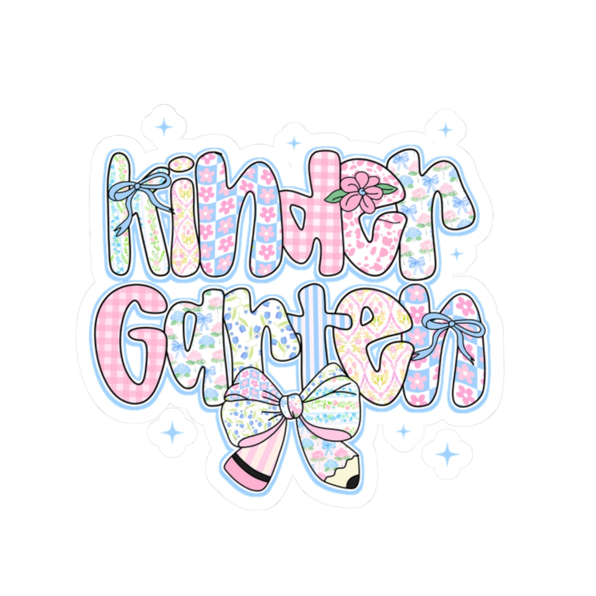 Kindergarten Girls Back to School Sticker | Kiss-Cut Sticker | First Day of School Gift | Pastel Floral Kinder Sticker