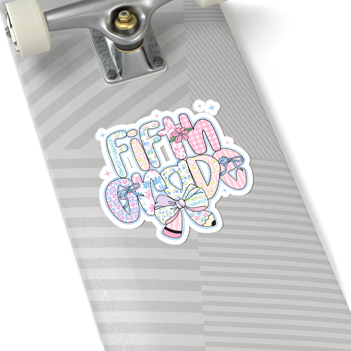 5th Grade Girls Back to School Sticker | Kiss-Cut Sticker | Last Day of Elementary Gift | Pastel Floral Fifth Grade Sticker