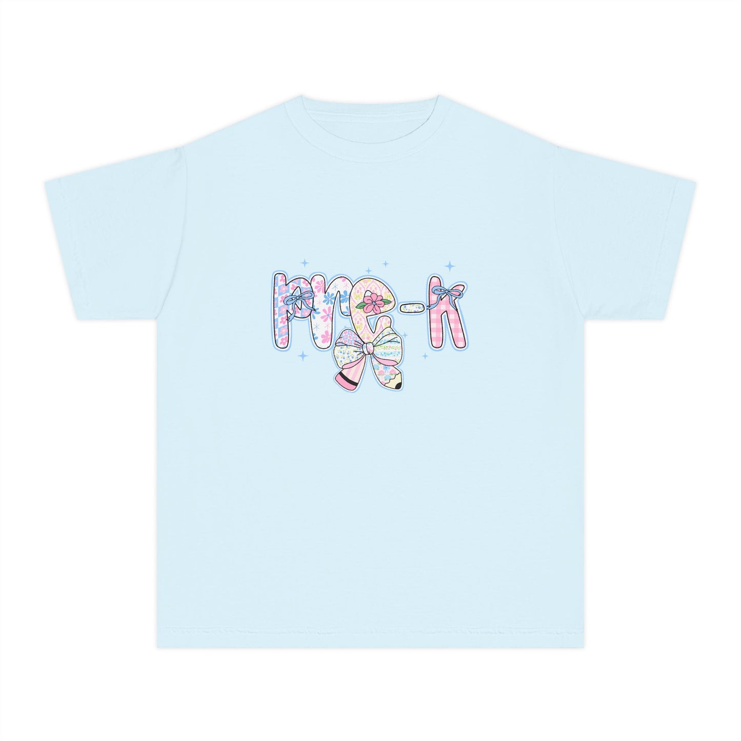 Pre-K Girls Back to School Shirt | Pastel Floral First Day of School Tee | Comfort Colors Youth T-Shirt