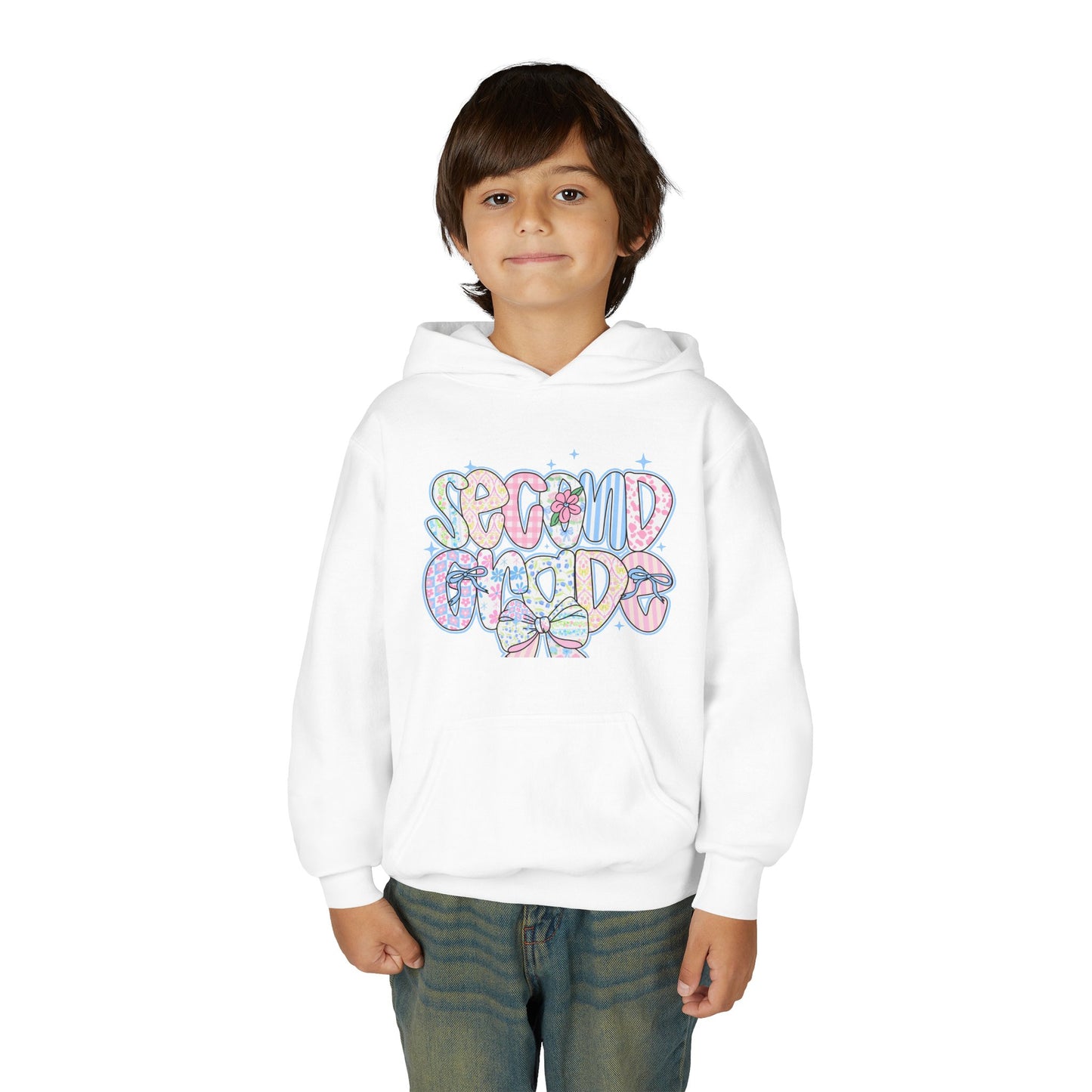 2nd Grade Girls Back to School Hoodie | Youth Sweatshirt | Back to School Gift for Girls | Pastel Floral Second Grade Hoodie