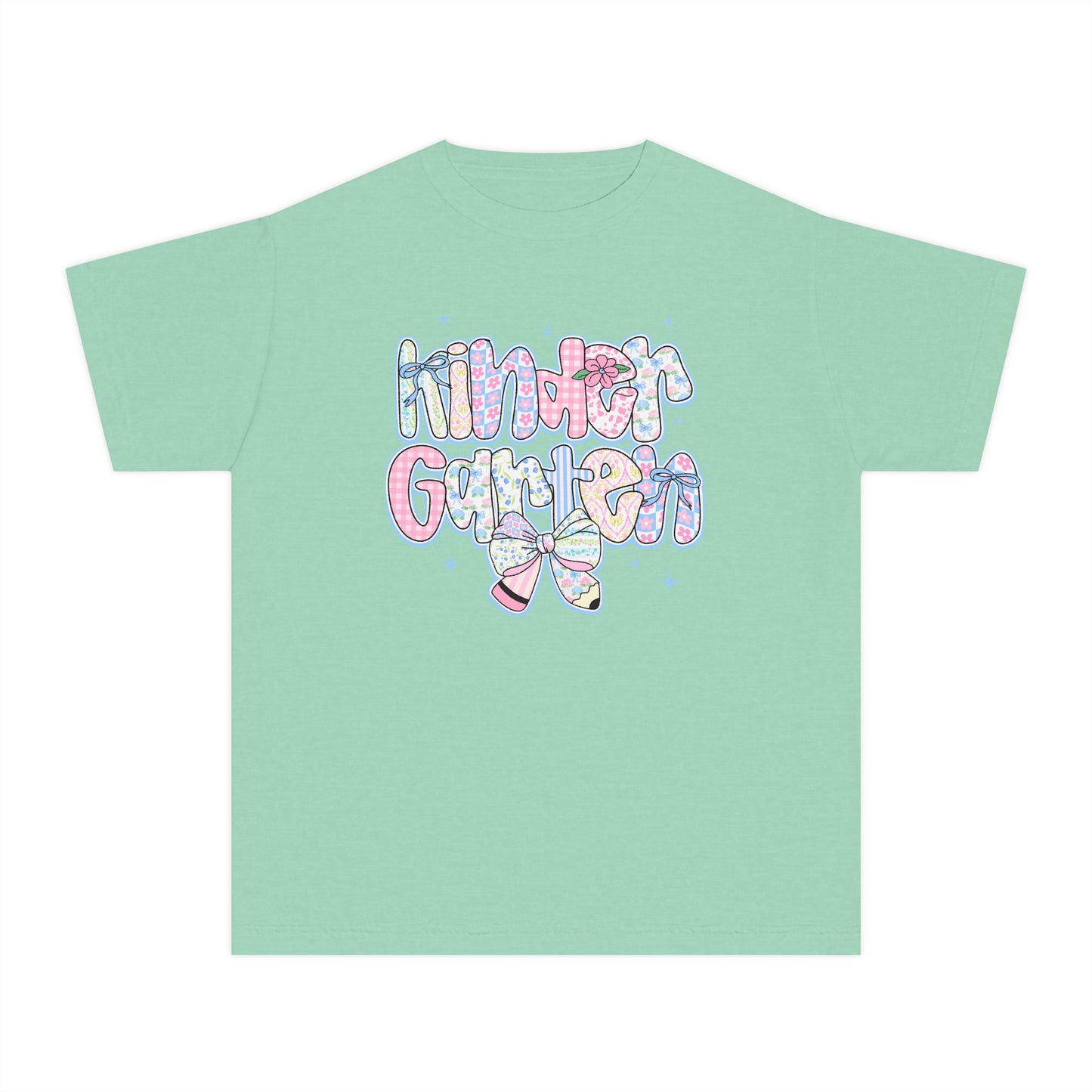 Kindergarten Girls Back to School Shirt | Comfort Colors Youth Tee | First Day of School Gift | Pastel Floral Kinder Shirt