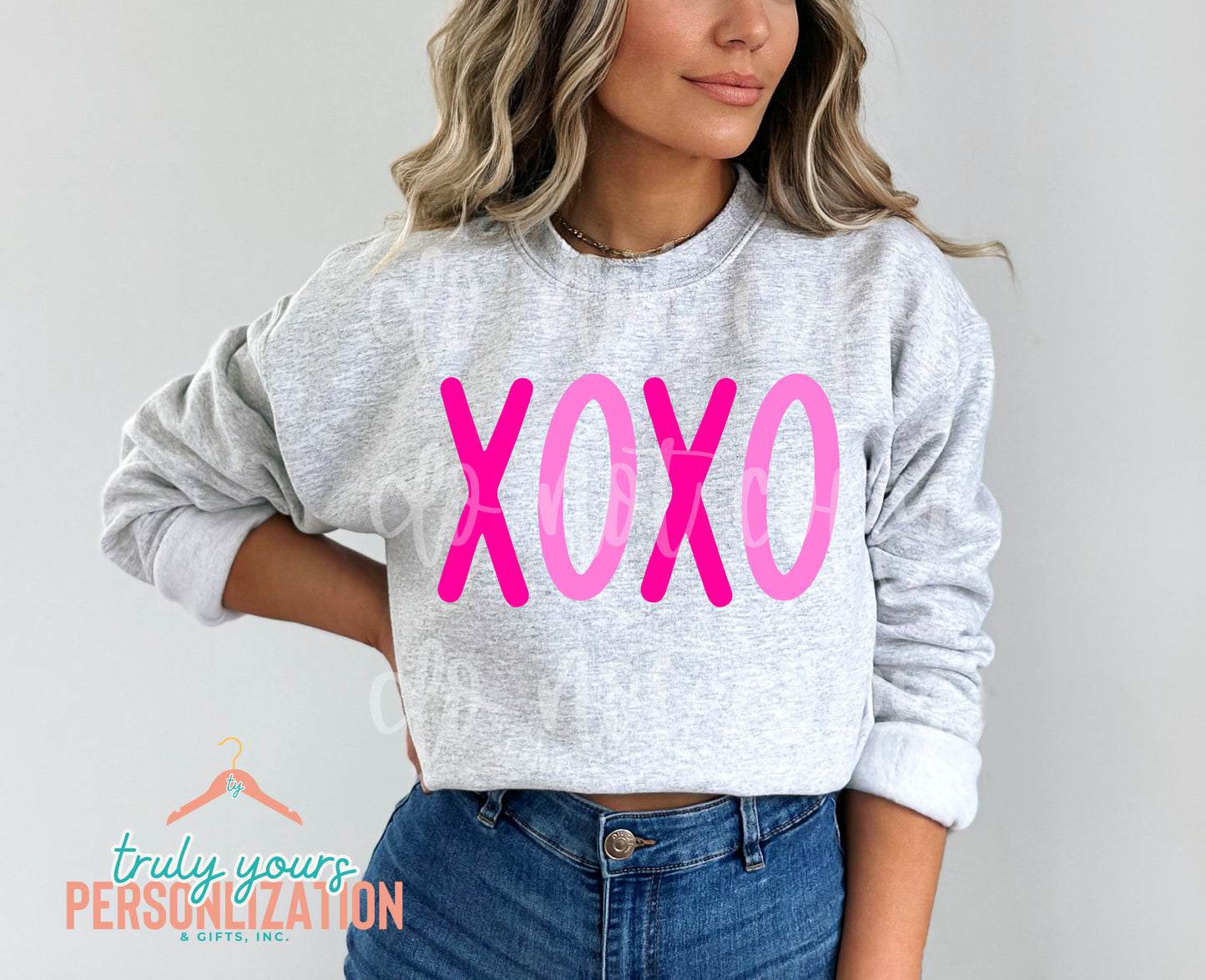 - XOXO (hot pink) Valentine's Sweatshirt -