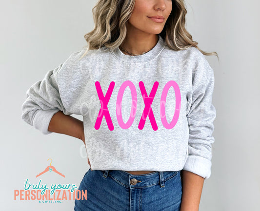 - XOXO (hot pink) Valentine's Sweatshirt -