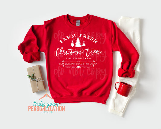 - Farm Fresh Christmas Trees Sweatshirt (white design) -